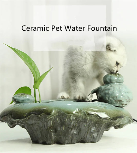 Ceramic Water Fountain for Pets,Cat Water Dispenser,Retro Frog,CATS Feeder,Courtyard Decoration,Dogs Drinking Drink Bowls,1.5L